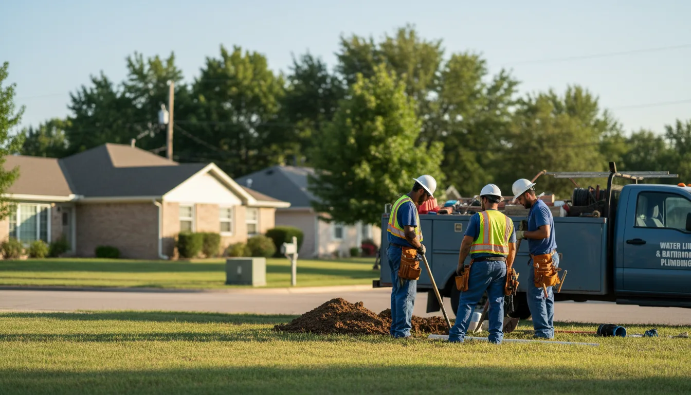 Residential water line and bathroom plumbing service in Bloomington, TX